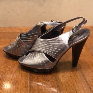 Silver and black Chinese laundry heels